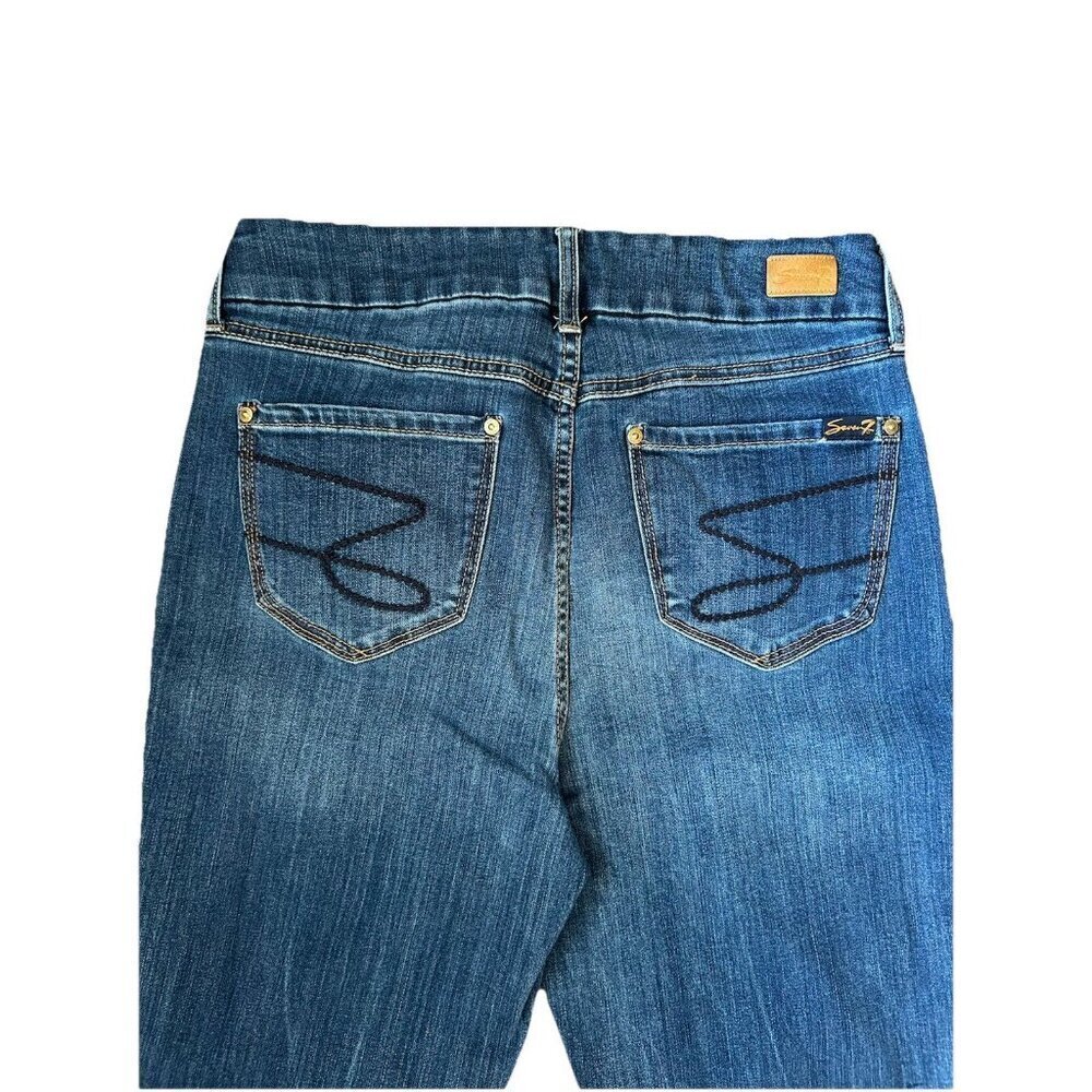 Seven 7 Tummyless High Rise Skinny Jeans Women’s Size 10 Stretch Blue Denim - Picture 10 of 11